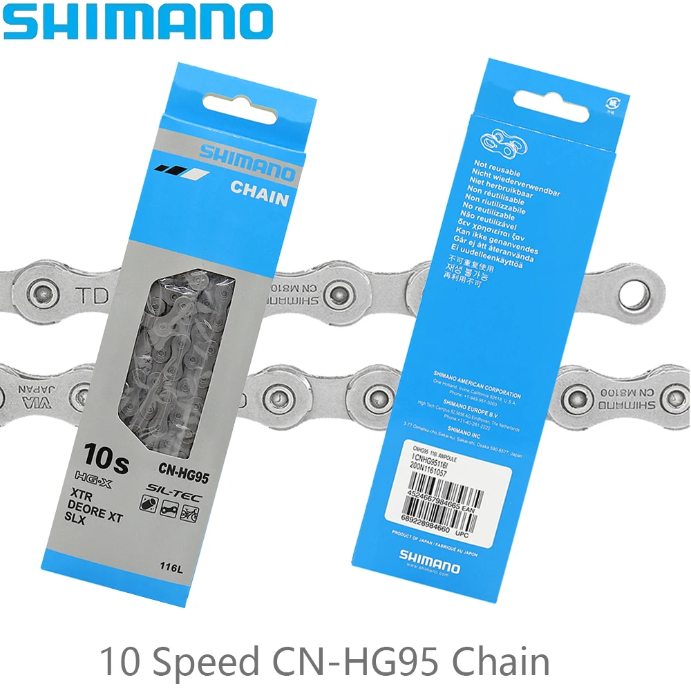SHIMANO 10-скоростная велосипедная цепь CN-HG95 116L звеньев для велосипедной цепи MTB супер