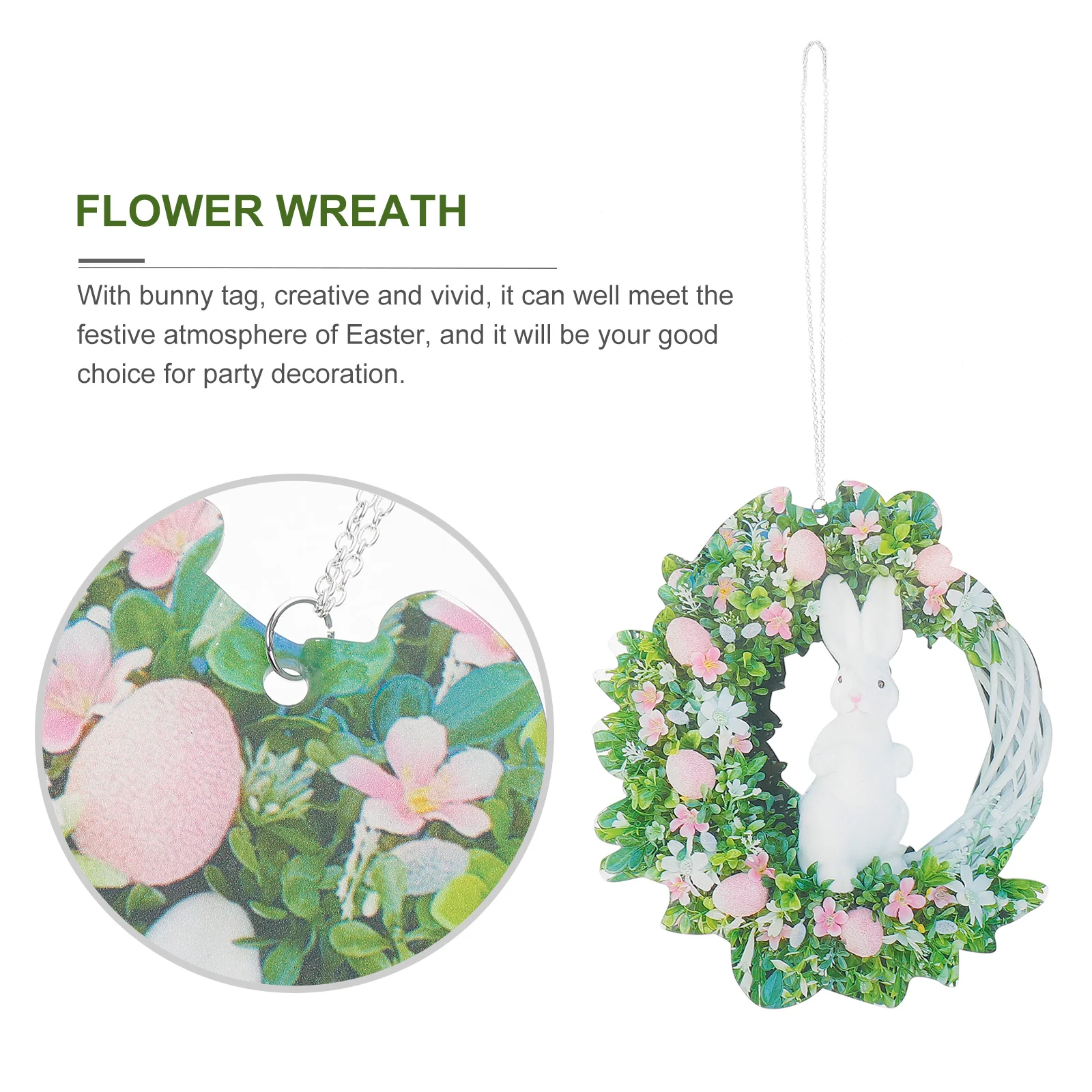 

1pc Bunny theme Hanging Wreath Door Garland Ornament Home Garland Decoration