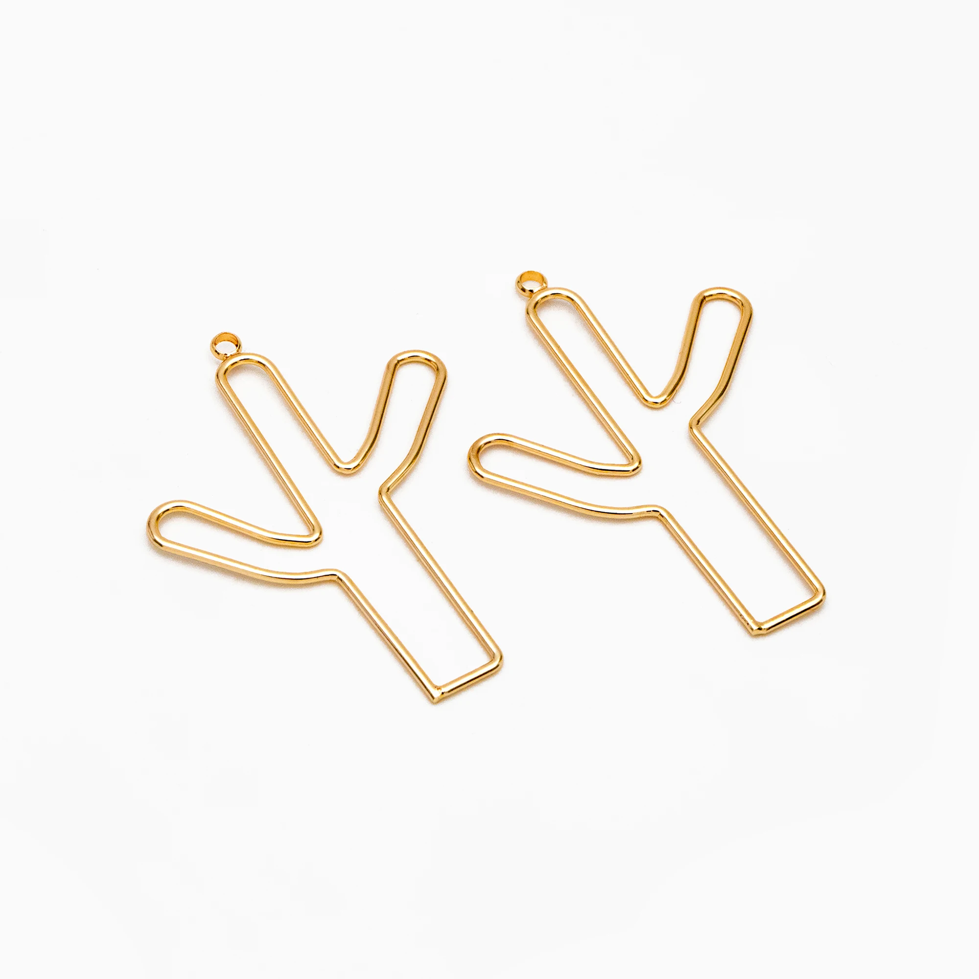 

10 шт позолоченные латунные подвески в виде кактуса, аксессуары для аксессуаров (для самостоятельного изготовления ювелирных изделий)