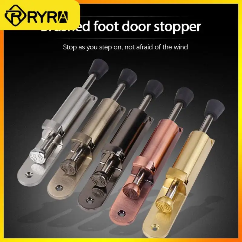 

Zinc Alloy Foot-operated Lever Door Stops Adjustable Kickdown Bronze Stopper For Doors Lock Stopper Buffer Fittings Hardware