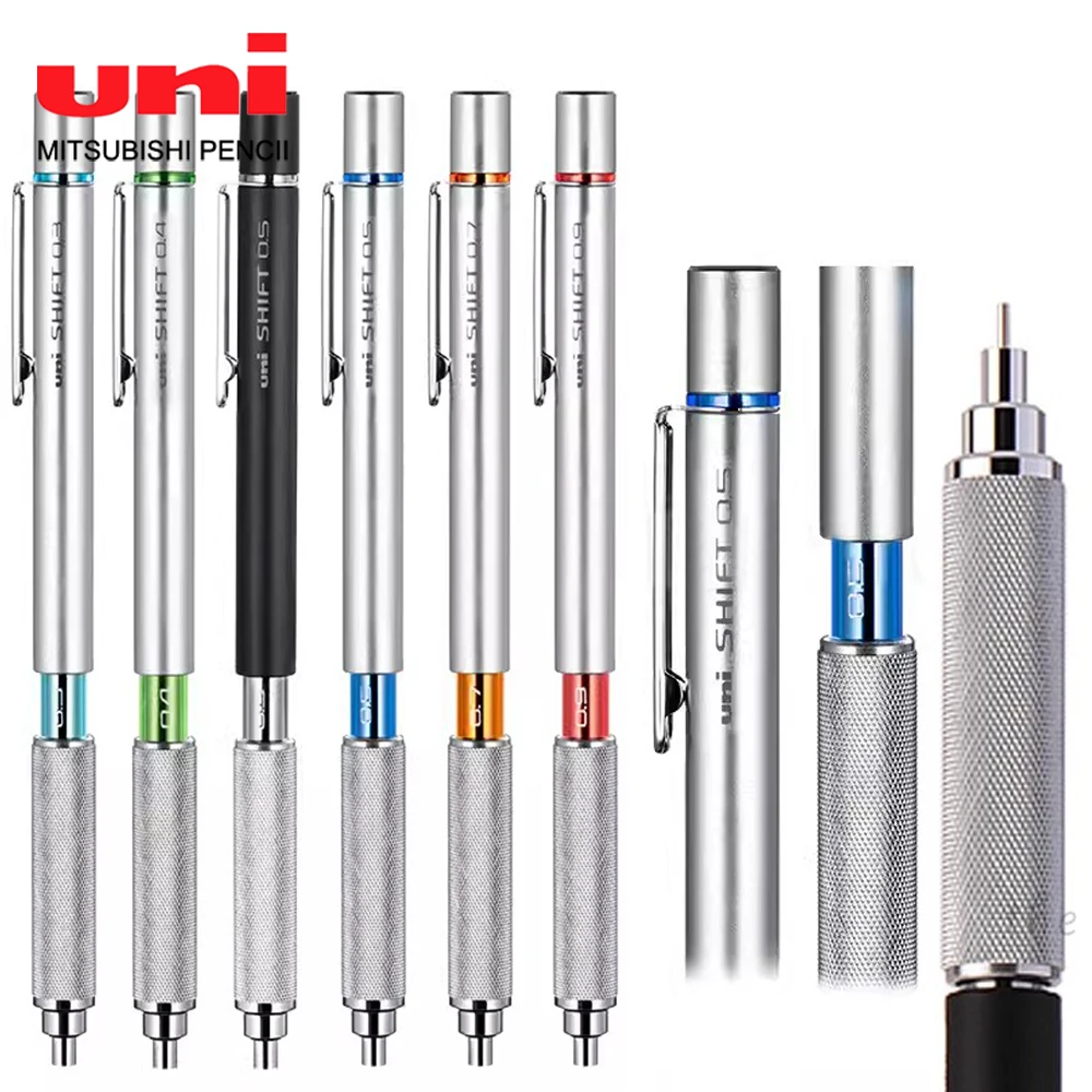

Uni Mechanical Pencil M5-1010 Low Center of Gravity Retractable Metal Grip Sketch Drawing Pencil 0.3/0.5/0.7/0.9mm Stationery