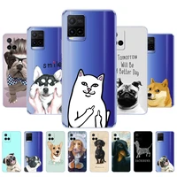 for vivo y21 2021 case 6 51 inch back phone cover for vivo y21s y33s case for vivo y 21s bumper cute cat dog husky akita bulldog
