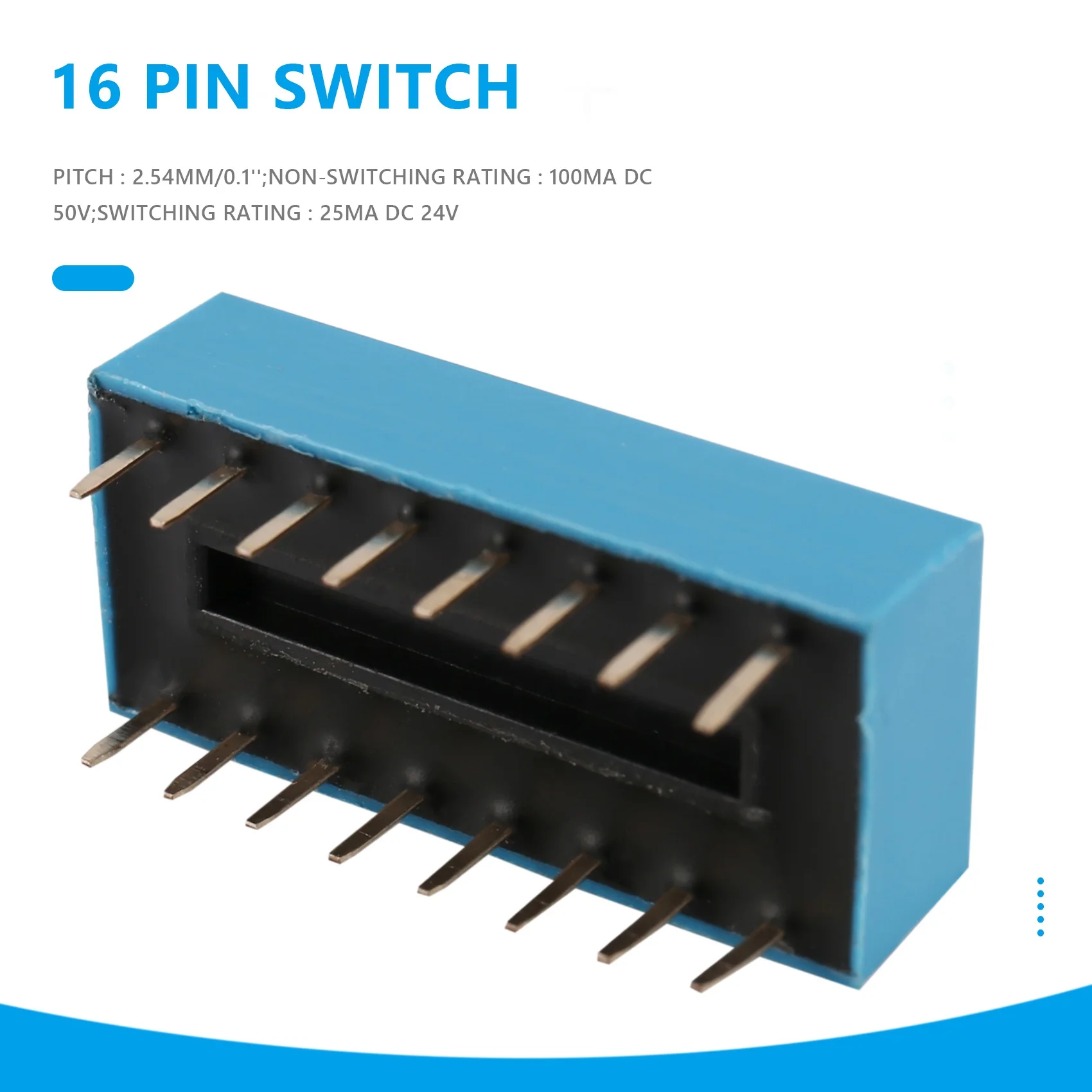 10 шт. 2 54 мм Шаг 8 позиций 16-контактный синий DIP-переключатель P