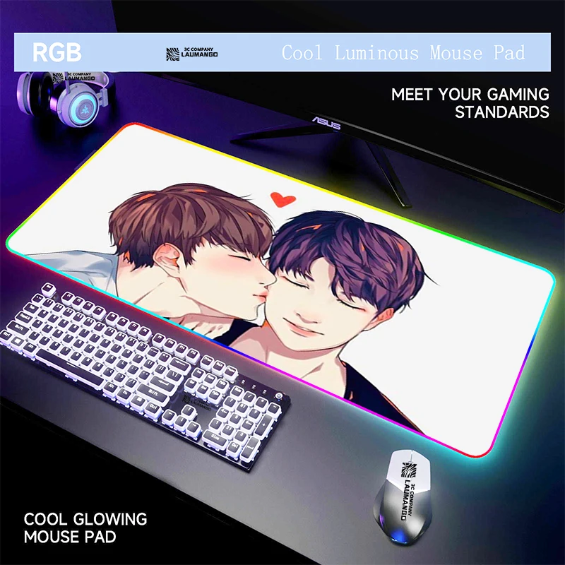 

Игровой коврик для мыши, игровой компьютер BJ Alex, аниме коврики для секса, большой Настольный коврик для мыши RGB, игровой коврик, клавиатура с ...