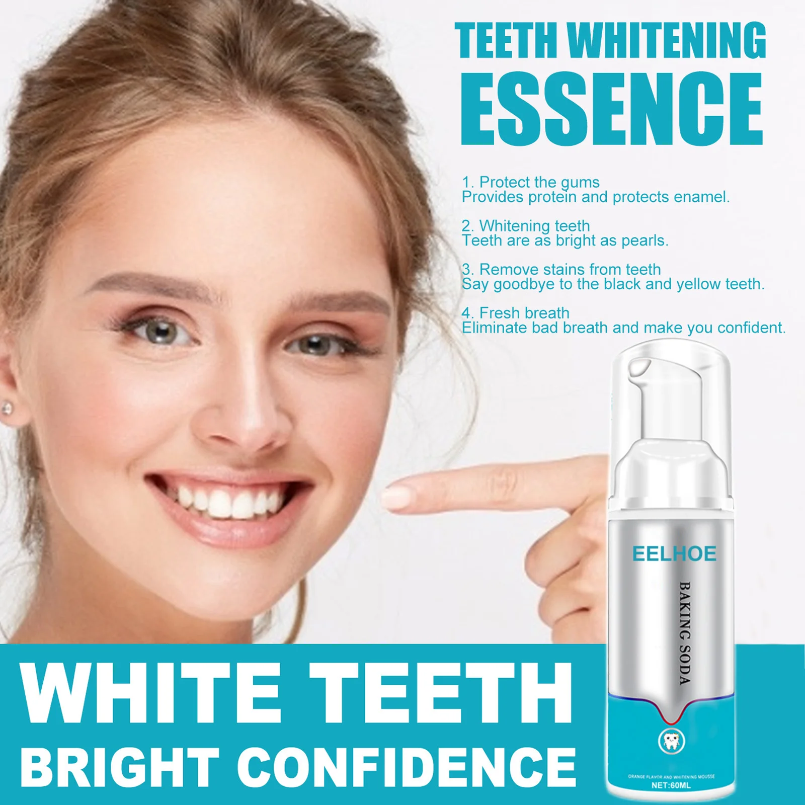 

Teeth Cleaning Foaming Toothpaste Deeply Cleaning Stain Removal Oral Care Tool for Women Men Effective Remove Smoke Stains EIG88
