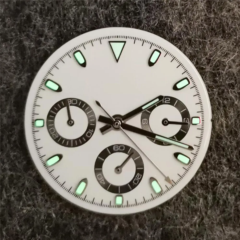 Watch Accessories Green Luminous 29.5mm Watch Dial with Hands Kit for VK63 Quartz Movement enlarge