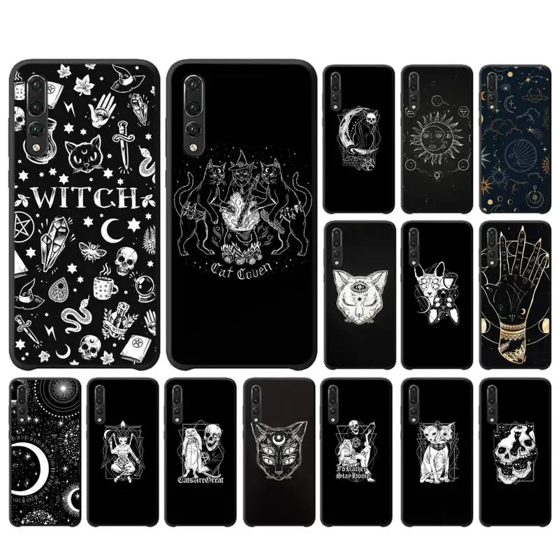 

MaiYaCa Death Tarot Cat Phone Case for Huawei P30 40 20 10 8 9 lite pro plus Psmart2019
