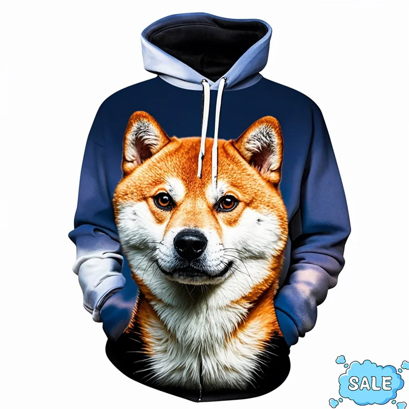 Толстовка мужская с капюшоном свитшот 3D-принтом принтом Doge Cheems Сиба-ину пуловер