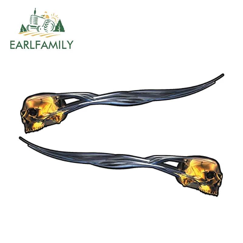 EARLFAMILY 15 см x 2,7 см 2 шт. стикер в виде черепа и пламени для автомобиля лодки автомобиля грузовика шлема мотоцикла стикер для бензобака стикер д...