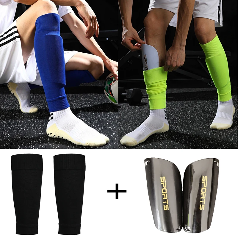 

1 Set Hight Elasticity Shin Guard Sleeves For Soccer Adults Plus Size Futbol Legging Shin Without Feet Sports Protective Gear