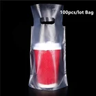 Одноразовые пакеты для чашек, 100 шт., пакеты для кофе и молока, инструменты для питья на вынос, пастические одиночные чашки, оптовая продажа