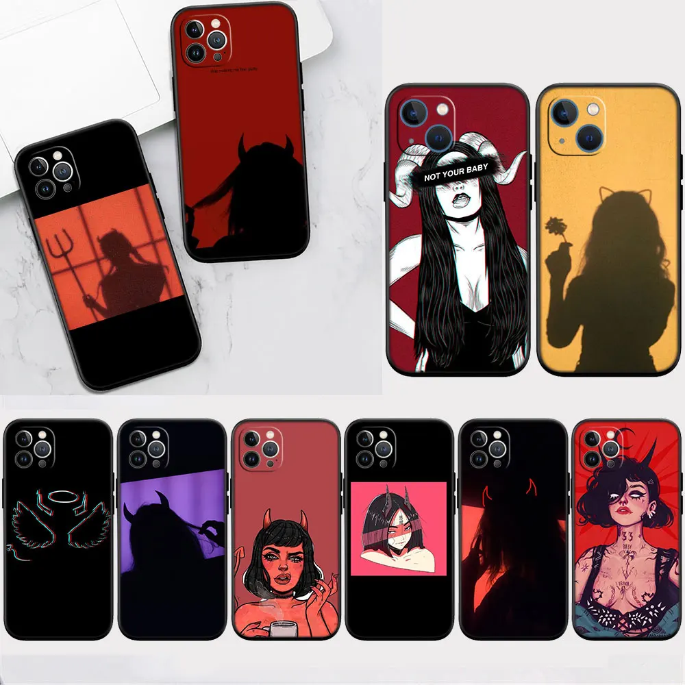 Aesthetic Devil Woman Phone Case for OPPO A12 A12E A15 A15S A16 A16S A1K A60 A39 A40 A5 A76 A53 A32 A53S A54 A73 A77 A3