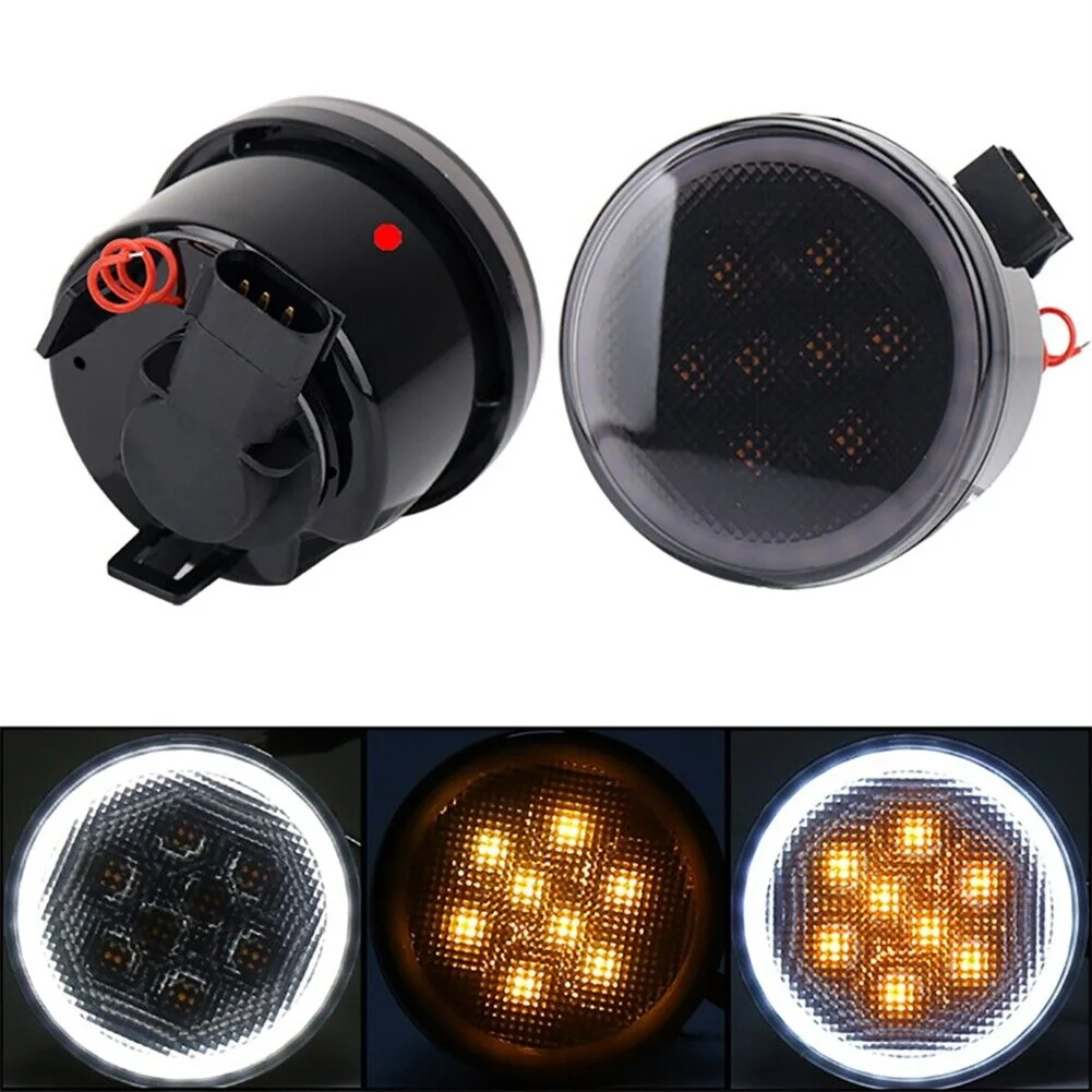 

Smoke Lens Turn Signal Light DC12V DRL Driving Lamp For Jeep Wrangler JK2007-2017 IP67 Waterproof Super Bright
