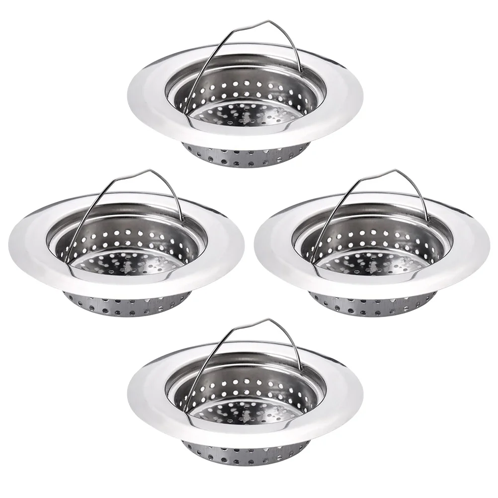 

4pcs Kitchen Sink Filters Household Stainless Steel Strainers Drainage Filters