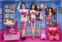 new arrive fashion kids toys 6 person family couple man and wife mini baby dolls lover accessories for barbie diy christmas game