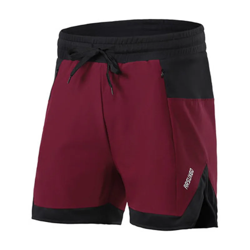 

ARSUXEO Running Shorts With Liner Exercise Workout Training Shorts 2 in 1 Zipper Pockets Jogging Fitness Trunks Dry Fit