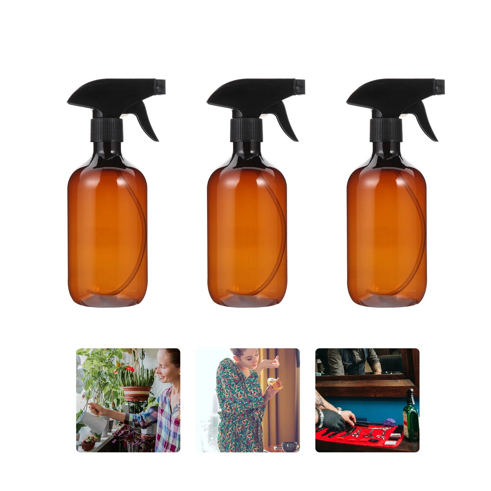 

4pcs Empty Sprayer Bottle Refillable Essential Oil Dispenser Trigger Shampoo Lotion Water Container Hair Cleaning Holder For