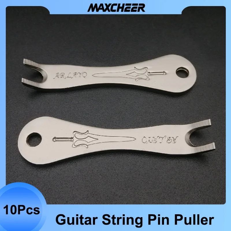

10Pcs Acoustic Guitar String Nail Peg Pulling Puller Metal Guitar Bridge Pin Puller Remover Handy Tool Silver