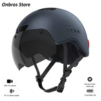 new bluetooth calling camera smart helmet with built in driving recorder detachable visor turn signal taillight urban helmets
