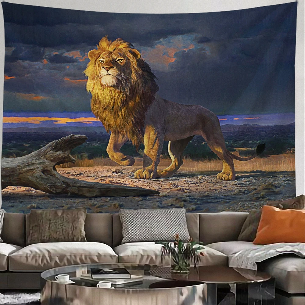

Lion Banners Flag Poster Wall Chart Mural Home Decor tapestry Mandala Witchcraft Hippie Tapestry Boho decor Hanging Painting D2