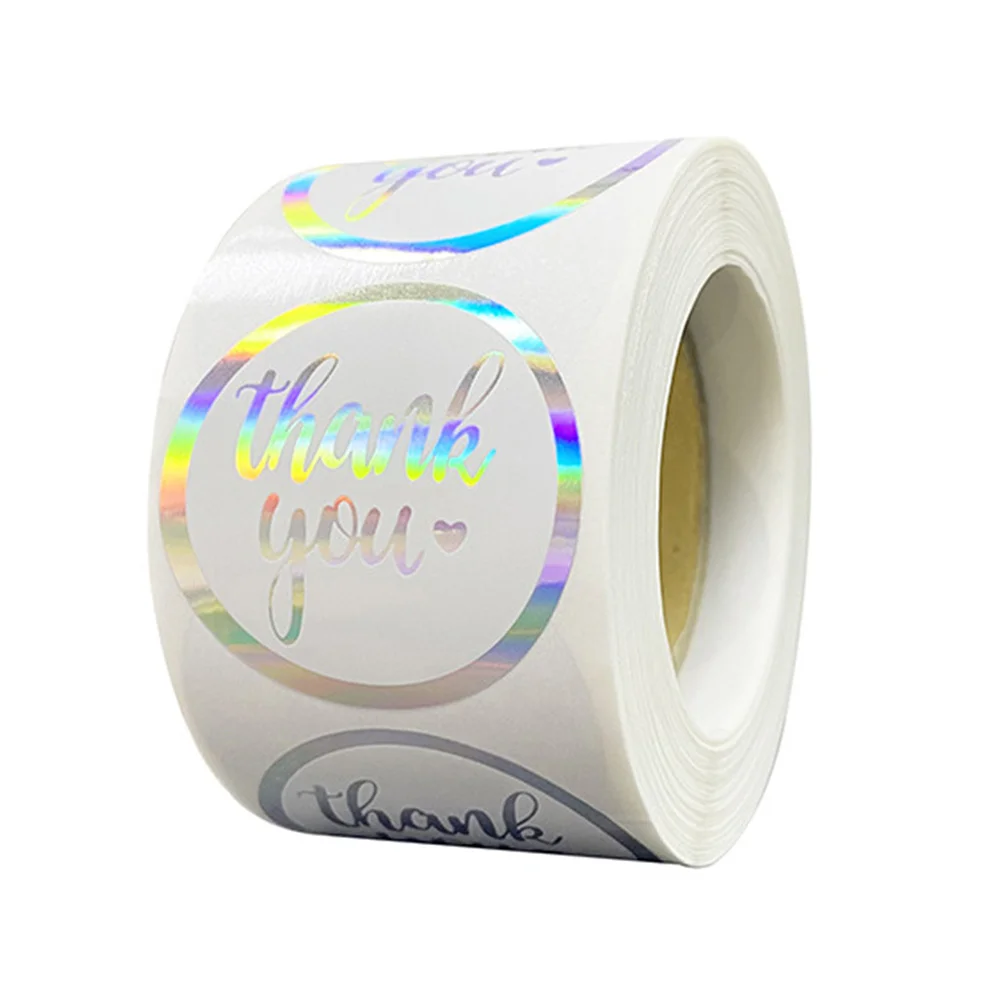 

1 Roll of 500Pcs Thank You Stickers Fine Novel Practical Round Labels Sealing Stickers Self-Adhesive Stickers