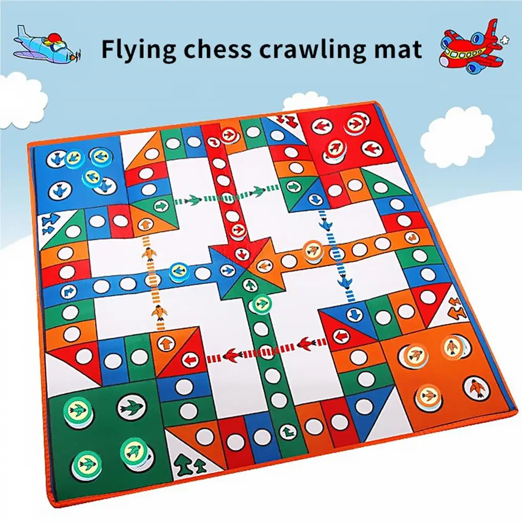 

Flying Chess Carpet Practical Interesting Ludo Blanket Colorful Table Mat
