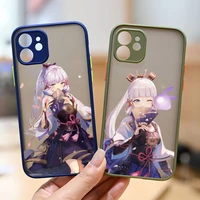 genshin impact kamisato ayaka phone case for iphone 13 12 11 mini pro xr xs max 7 8 plus x matte transparent back cover