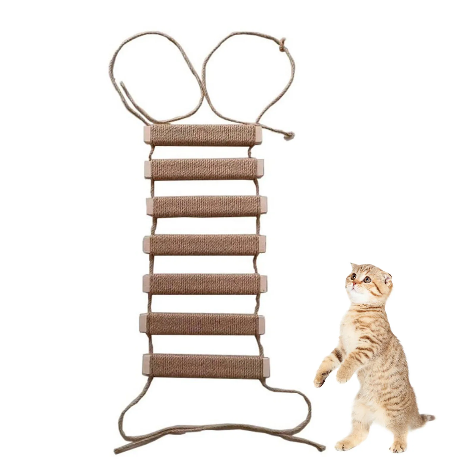 

Rope Cat Bridge Suspension Bridge For Cats Wall Climbing Wood Climbing Frame For Cat Cat Supplies For Home Use