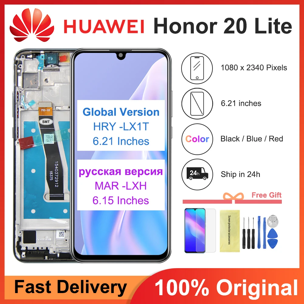 

Оригинальный ЖК-дисплей для Honor 20 Lite, дисплей с сенсорным экраном в сборе, Замена для Huawei Honor 20 Lite, телефон с ЖК-экраном