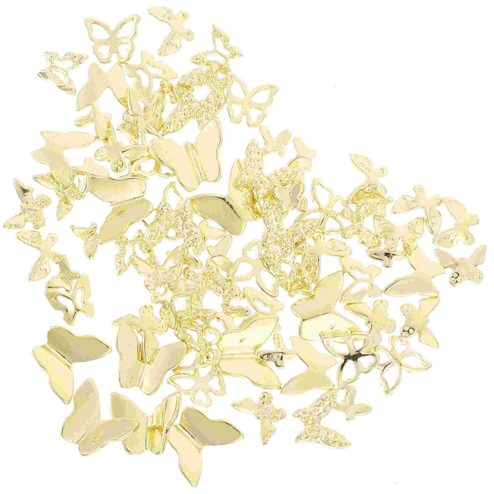 

70 Pcs Do It Yourself Nail Butterflies Decorations Accessories DIY Ornaments Beauty Metal Charm Gems Nails