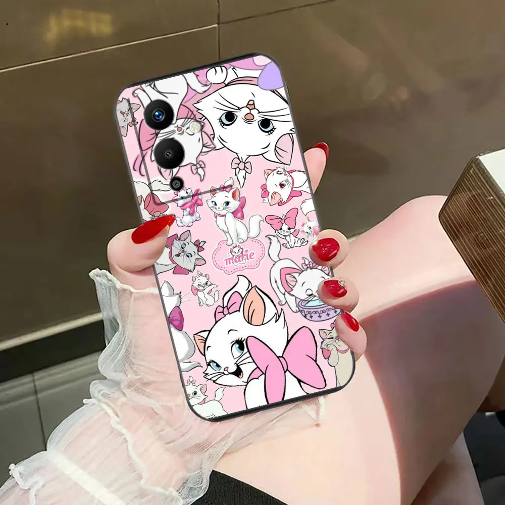 Чехол для телефона Disney Bow Marie с милым котом Infinix TECNO POP SPARK GO SMART 5 6 7 8 9 CAMON 15 16 17 20 20C 30C Pro