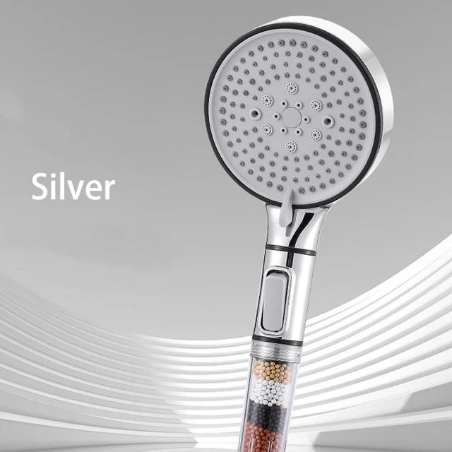 

Лейка для душа с кнопкой остановки, 5 режимов, защита от известняка, гигиеническая, Удаление хлора, ручная фильтрационная насадка