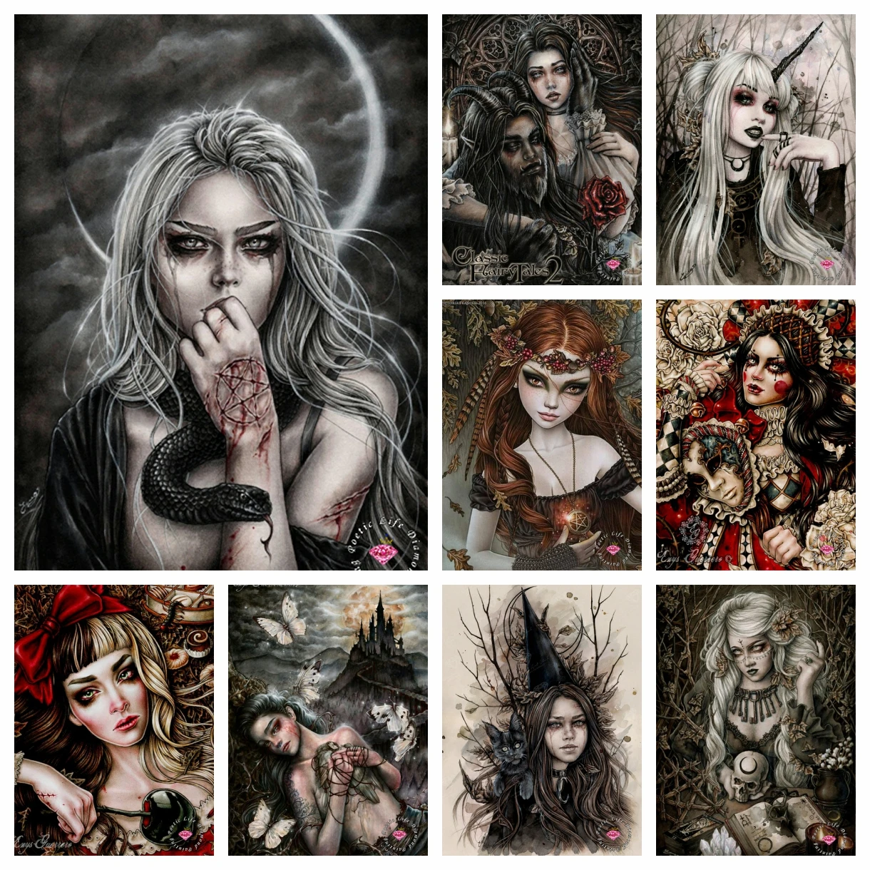 

Mad the Night of Queen Horror Vampire Girl 5D DIY Diamond Painting Forest Keeper Moon Child Cross Stitch Art Room Home Decor New