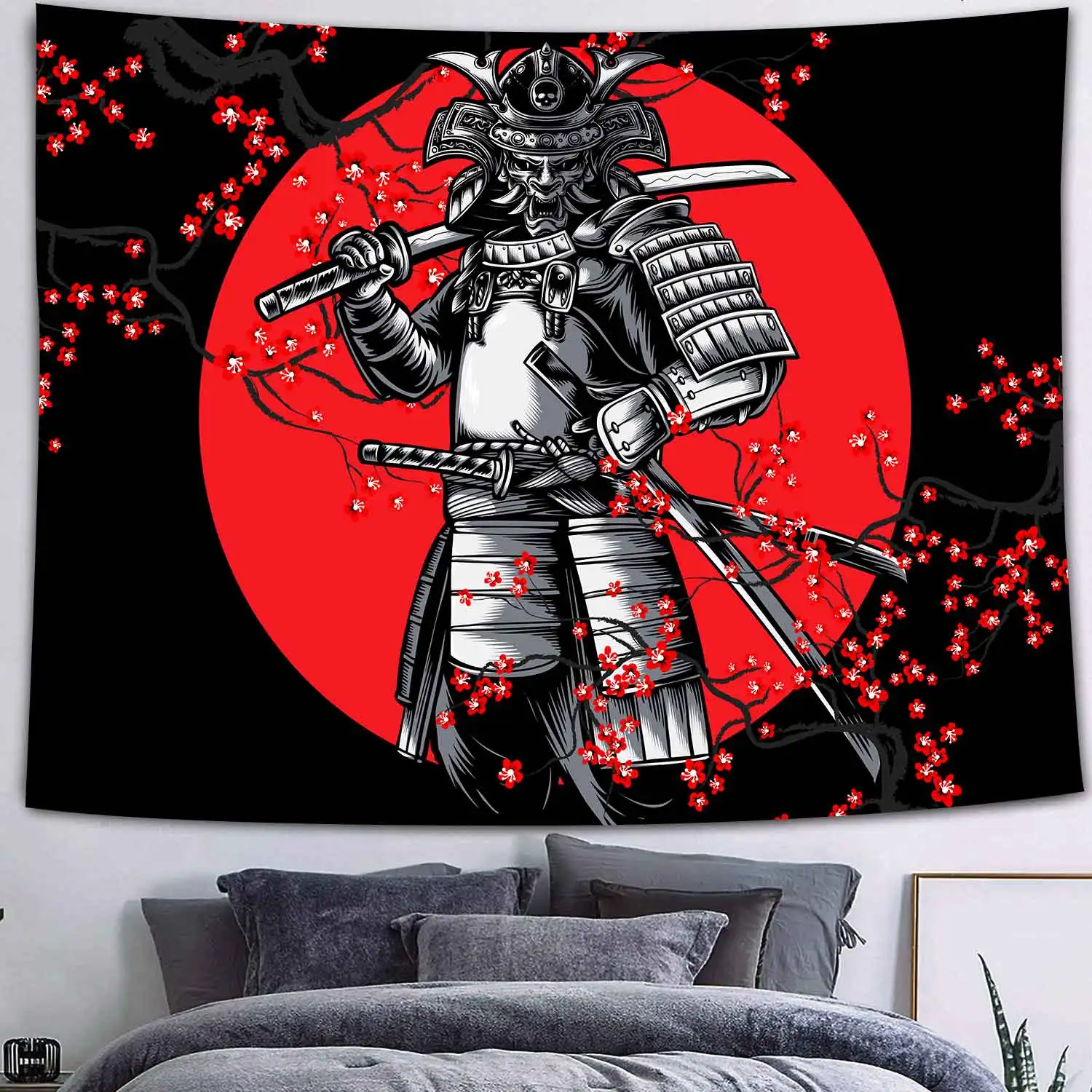 Гобелен японской легенды для общежития японский самурайский стиль украшение от