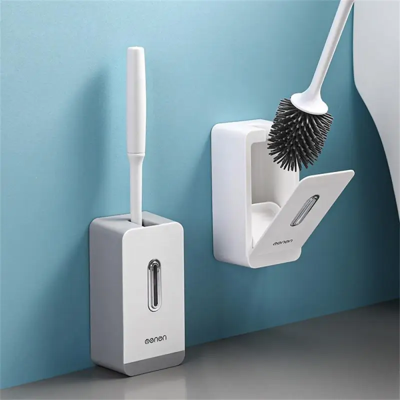 

MENGNI-Toilet Brush Silicone Brush Head Toilet Cleaning Brush For Bathroom Household Cleaning Tool Bathroom Accessories Sets