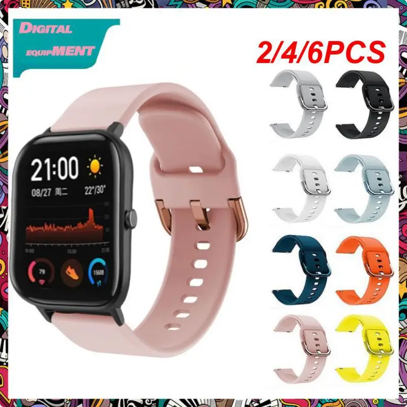 

Ремешок для часов 20 мм, мягкий дышащий сменный силиконовый браслет для Amazfit For Amazfit Gts 3, 2/4/6 шт.