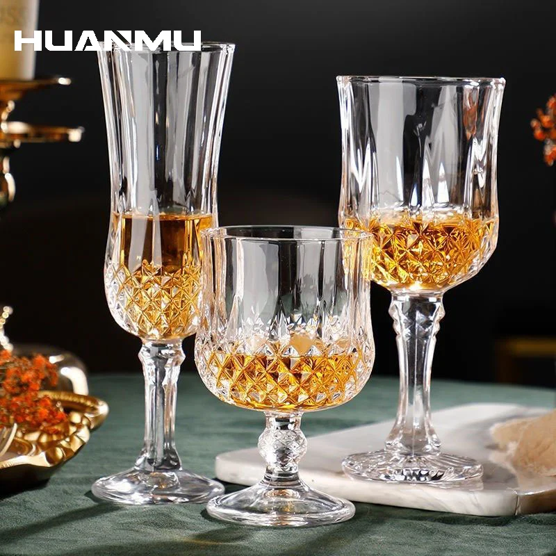 

Europe Transparent Diamond Crystal Glasses Luxury Household Goblet Creative Champagne Whisky Glass Cup Wine Glasses Wedding Cups