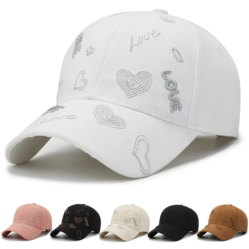 

Couple Men's and Women's Embroidered Love Logo Baseball Cap Full Printed Love Casual Breathable Trendy Fashion Photography