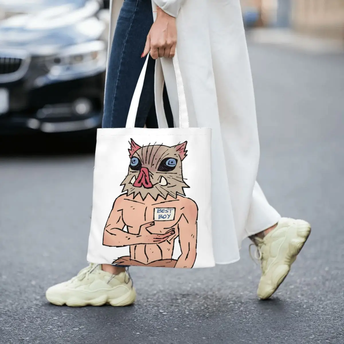 Kimetsu No Yaiba Anime BEST BOY Women Canvas Handbag Large Capacity Shopper Bag Tote Bag withSmall Shoulder Bag