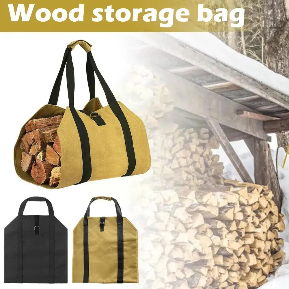 

Dropshipping Firewood Storage Bag Canvas Outdoor Camping Match Package Tote Wood Fireplace Log Bag Home Outdoor Sup W3u6