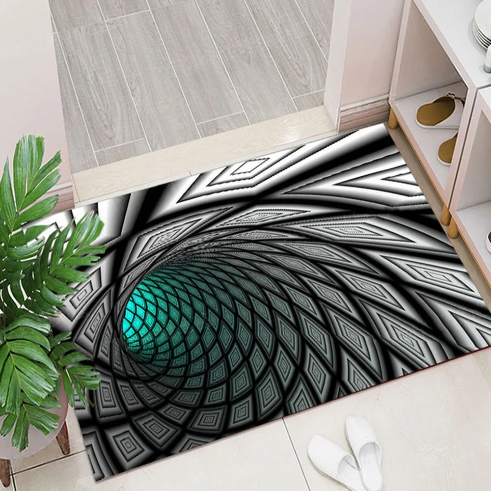 

Olanly 3D Illusion Non-Slip Doormat Absorbent Rug Soft Living Room Bedroom Carpet Floor Door Mat Decoration Fashion Style