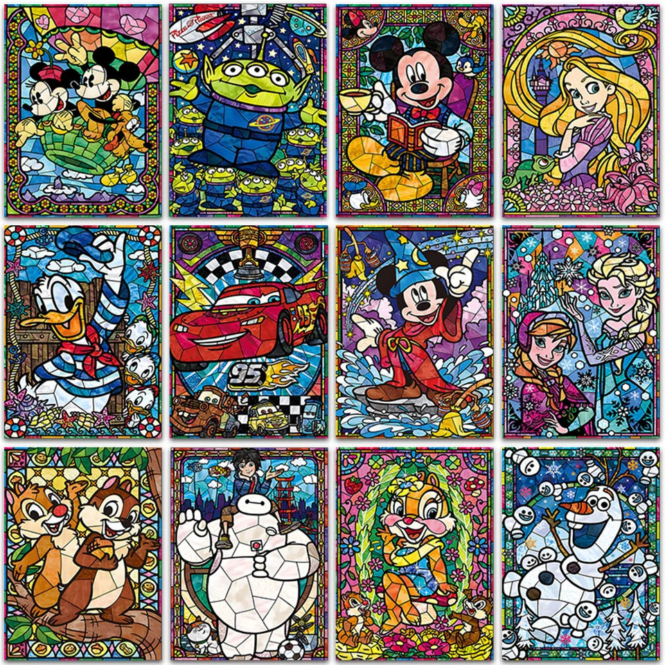 

DIY 5D Diamond Painting Kit Disney Mickey Mouse Dumbo Cars Full Diamond Embroidery Mosaic Picture Cross Stitch Home Decor Gift