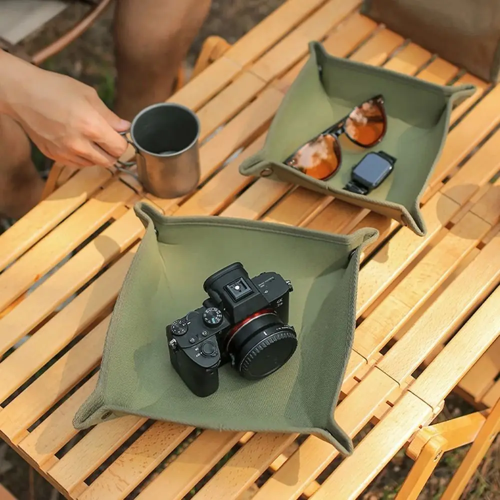 

Portable Desktop Storage Outdoor Storage Plate Storage Tray Sundries Organizer Foldable Tray Storage Box