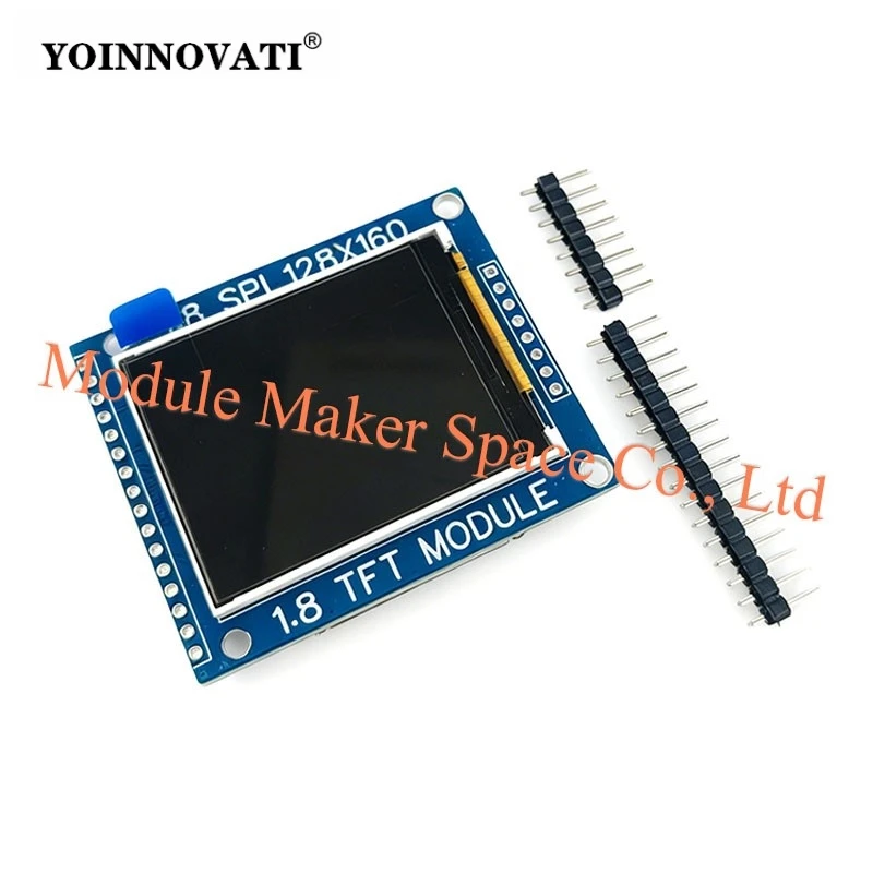 Фото 1,8-дюймовый последовательный SPI TFT LCD-модуль дисплея с адаптером PCB IC, матрица 128x160 точек, 3,3В/5В, совместимый с интерфейсом IO, LCD1602 для Arduino №1