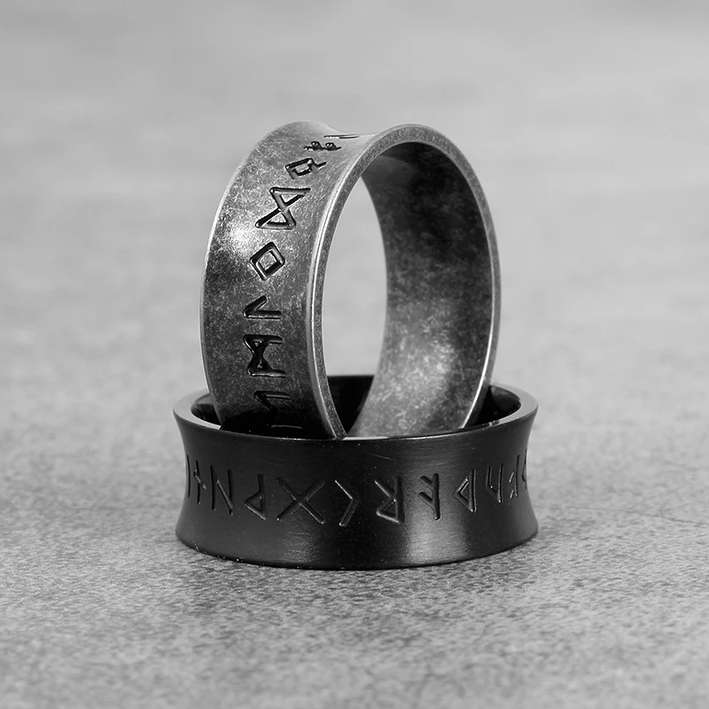 

Vintage Engraving Viking Odin Rune Ring Men Women Street Style Nordic Stainless Steel Viking Ring Amulet Jewelry Gift Wholesale