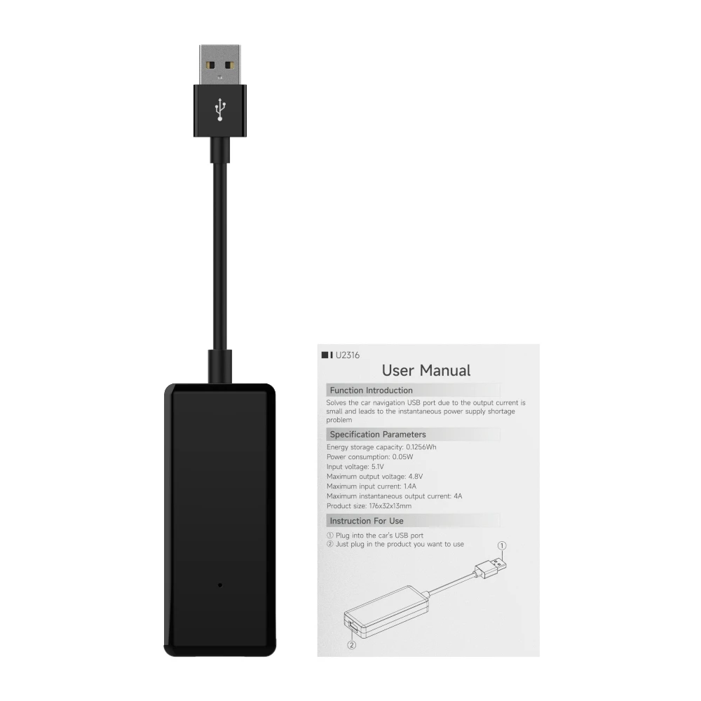 

USB-адаптер CarlinKit, автомобильный кабель питания, выход 4А, надежное решение для питания, автомобильный аксессуар, работа с CarPlay Ai Box