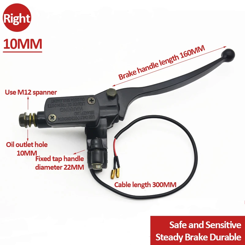 

Тормозной насос мотоцикла, передний главный цилиндр, гидравлический рычаг 8 мм/10 мм, алюминиевый сплав для или электрического скутера, грязевого пит-байка, квадроцикла