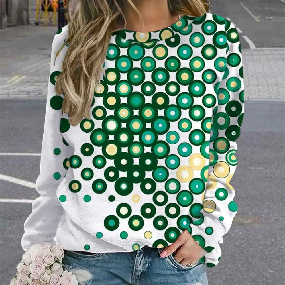 Женская кофта в европейском и американском стиле с 3D-принтом блестками