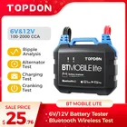 ТОПДОН Тестер батареи Bluetooth Автомобильное беспроводное зарядное устройство 12 В Тестер цепи Автомобильный анализатор автомобилей 100-2000 CCA BT Mobile Lite