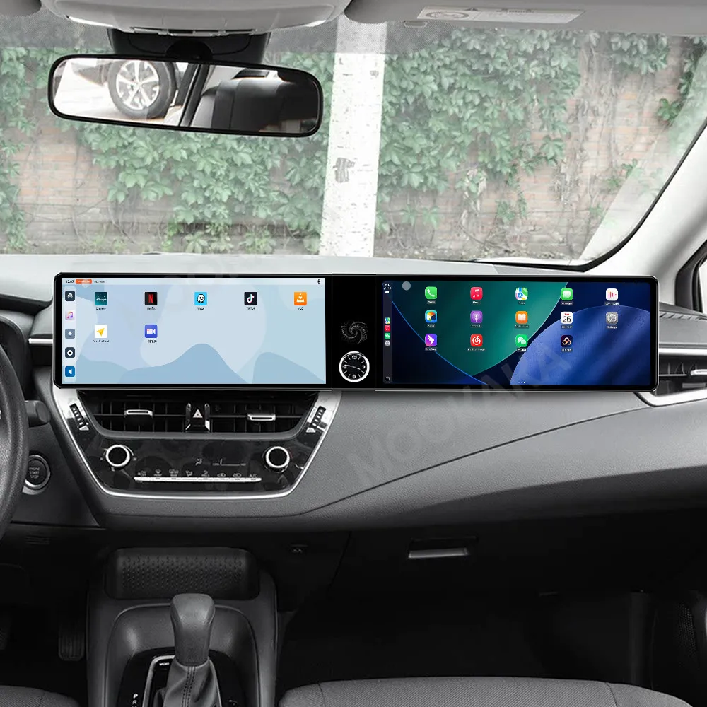 Фото 24,6-дюймовый автомобильный радиоприемник Carplay для Toyota Corolla Cross 2017-2024 Android Auto стерео мультимедийный GPS-навигатор головное устройство двойной экран №4